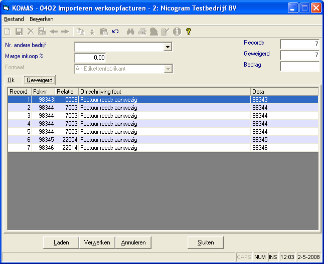Geweigerde transacties